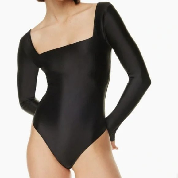 Aritzia Babaton Satinette Squareneck Longsleeve Bodysuit NEW UNWORN - Picture 4 of 5